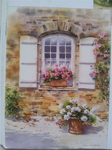 paintings of windows with flowers